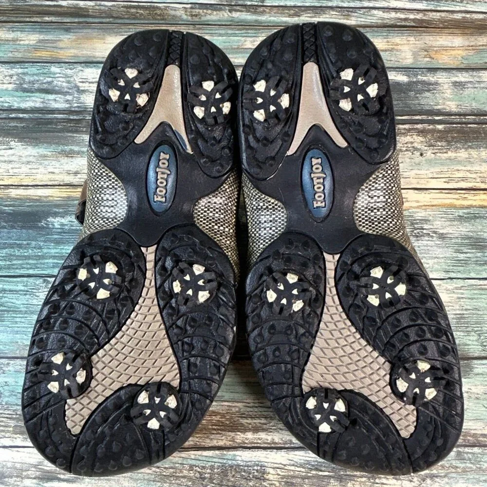 FOOTJOY Golf Sandals Men’s 8M Brown 3 Hook & Loop Adjustable Straps Soft Spikes